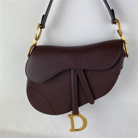 dior sac modèle saddle en cuir grainé marron 32x20|Sacs et accessoires Saddle .